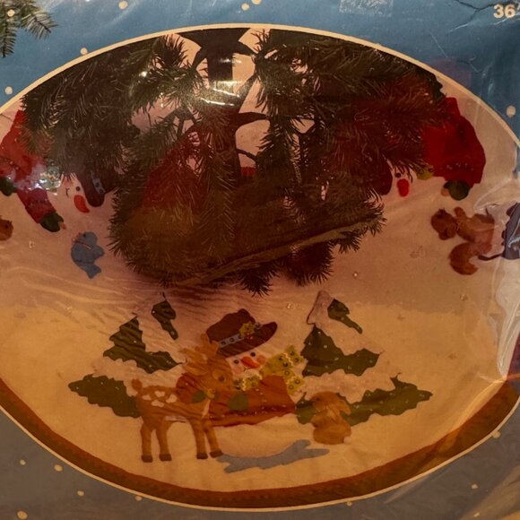 Vintage Christmas Titan Needlecraft 36 Felt Tree Skirt Kit 1990 DIY Craft NWOT - Picture 6 of 6